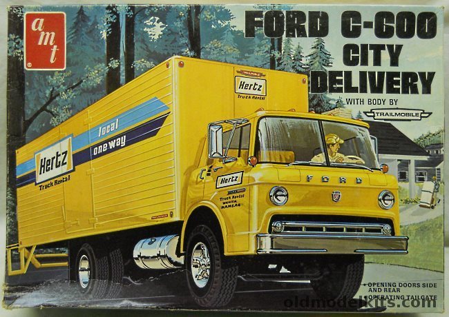 AMT 1/25 Ford C-600 City Delivery With Trailmobile Body, T548 plastic model kit